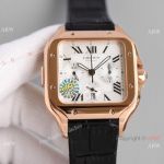 Swiss Grade Cartier Santos de Cartier Chronograph Rose Gold Watch